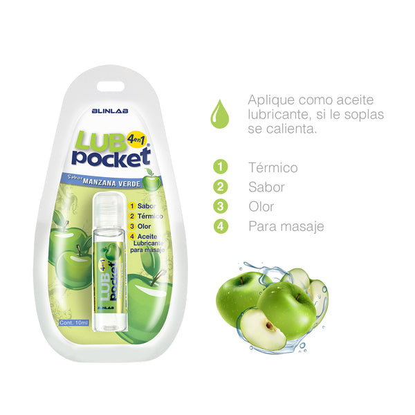 Lub Pocket Manzana Verde Lubricante 4 en 1 - 10ml