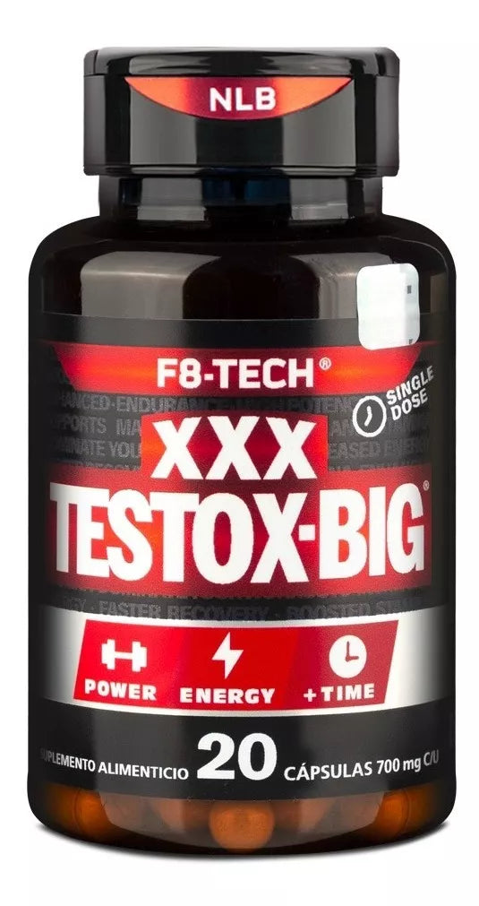 Copia de Testox-big XXX, F8-Tech, Cápsulas Vigorizante 20 Cápsulas 700mg