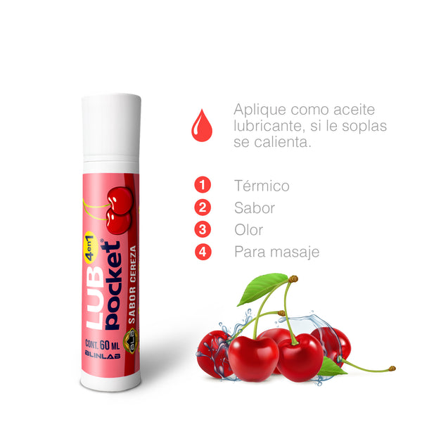 Lub Pocket Cereza Lubricante 4 en 1