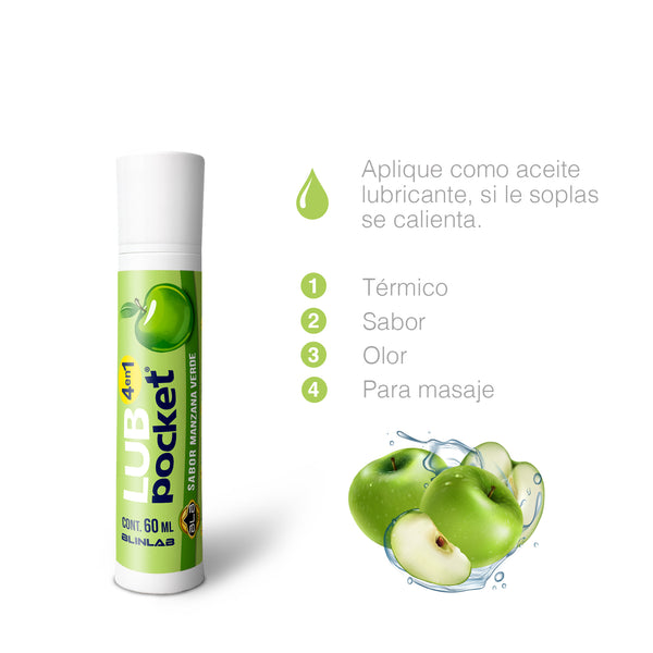 Lub pocket Manzana Verde Lubricante 4 en 1