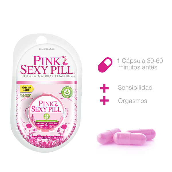Pink sex pill 4 cápsulas - Afrodisíaco potenciador femenino